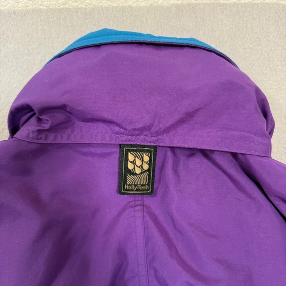 Helly Hansen Vintage Purple Retro Belted 80s 90s Snow Alpine Ski Jacket Women L - Picture 10 of 16